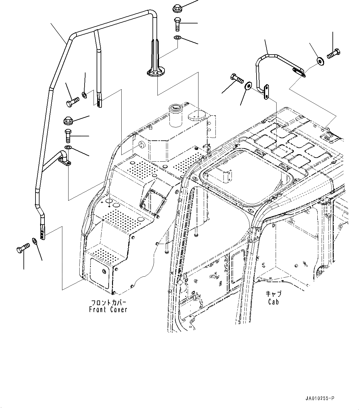 Схема запчастей Komatsu PC138USLC-10 - ПОРУЧНИ(№-) HANDRAIL, БЕЗ ЗАДН.VIEW CAMERA, SET