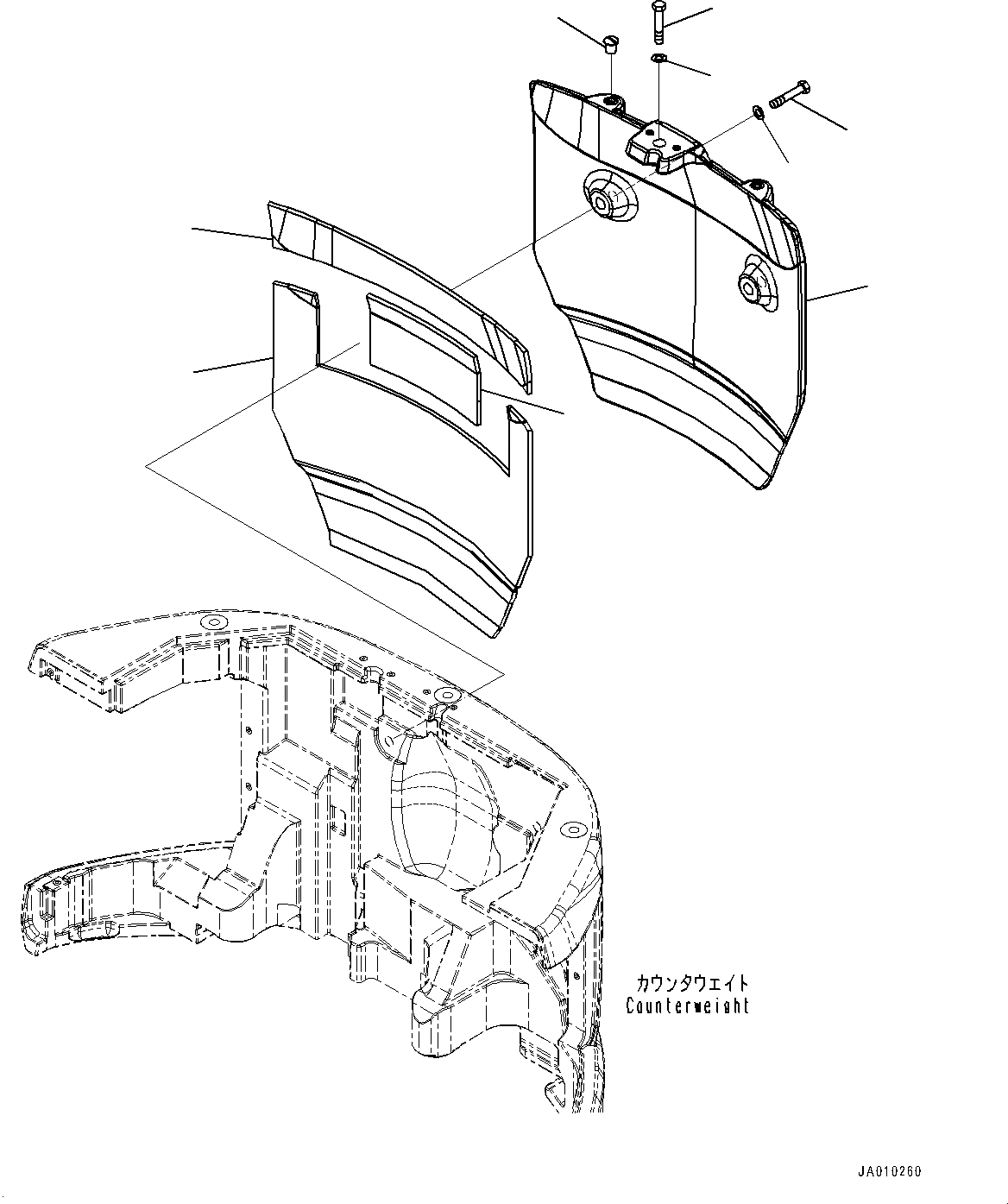 Схема запчастей Komatsu PC138USLC-10 - ДОПОЛН. ПРОТИВОВЕС (№-) ДОПОЛН. ПРОТИВОВЕС