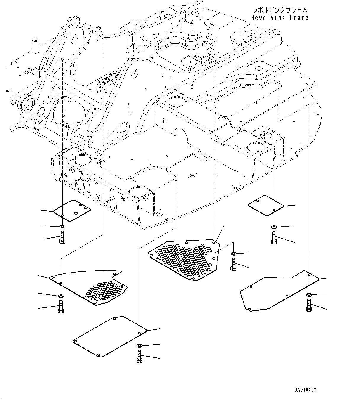 Схема запчастей Komatsu PC138USLC-10 - НИЖН. КРЫШКА (№-) НИЖН. КРЫШКА