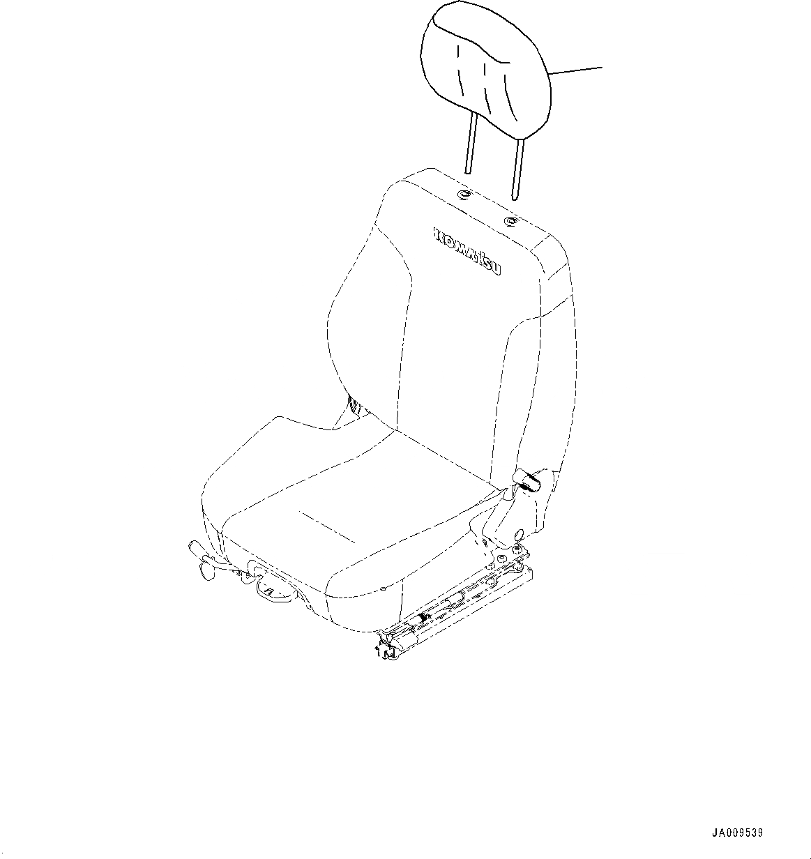 Схема запчастей Komatsu D37EX-23 - СИДЕНЬЕ ОПЕРАТОРА HEADREST (№8-) СИДЕНЬЕ ОПЕРАТОРА HEADREST, С ВОЗД. С ВОЗД. ПОДВЕСКОЙ, ТКАНЬ, НАКЛОН., HI-BACK ТИП, С ОБОГРЕВ-ЛЕМ, GRAMMER
