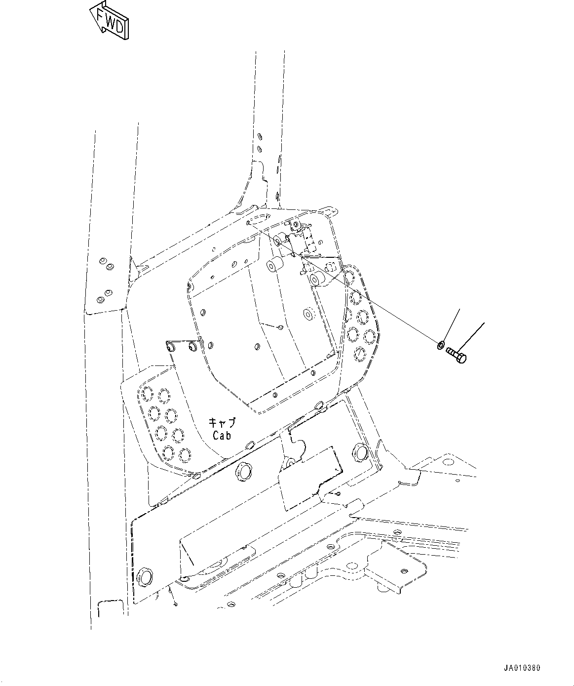 Схема запчастей Komatsu D37EX-23 - КАБИНА, БОЛТ (№8-) КАБИНА, С AM-FM STEREO РАДИО С AUX ФИКСИР., ЕСКАНАТ И ASIA, МАСТЕР КЛЮЧ