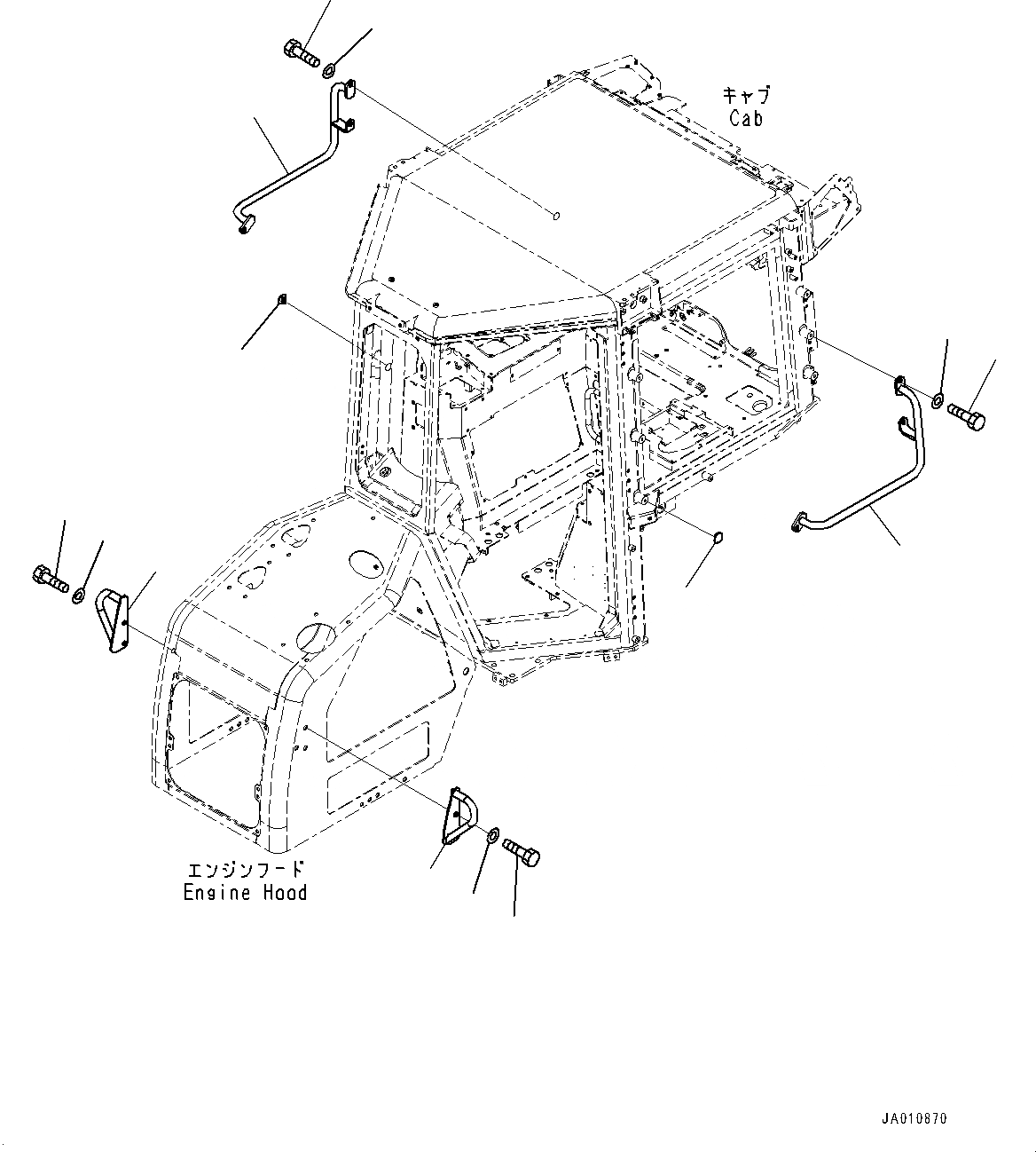 Схема запчастей Komatsu D37EX-23 - ПОРУЧНИ(№8-) HANDRAIL