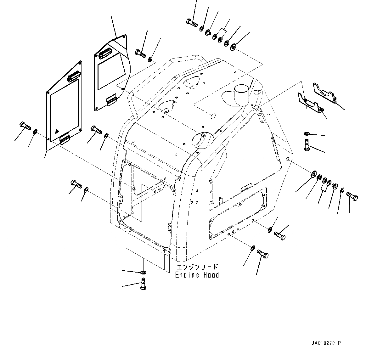 Схема запчастей Komatsu D37EX-23 - КАПОТ, COVER, ПРАВ. (№8-) КАПОТ, БЕЗ NOISE PREВЕНТИЛЯТОРION ЩИТКИ