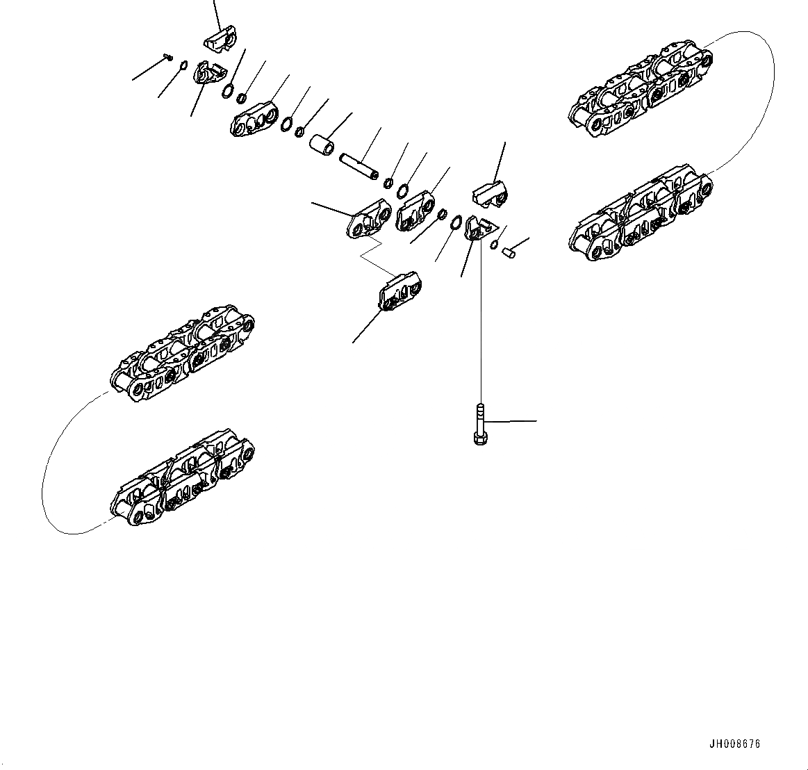 Схема запчастей Komatsu D37EX-23 - ГУСЕН. ЦЕПЬ ASSEMBLY (№8-) ГУСЕН. ЦЕПЬ ASSEMBLY, ПОДАЮЩ. ONLY, 8 SET, УПЛОТНЕНИЕED И LUBRICATED ТИП, PLUS