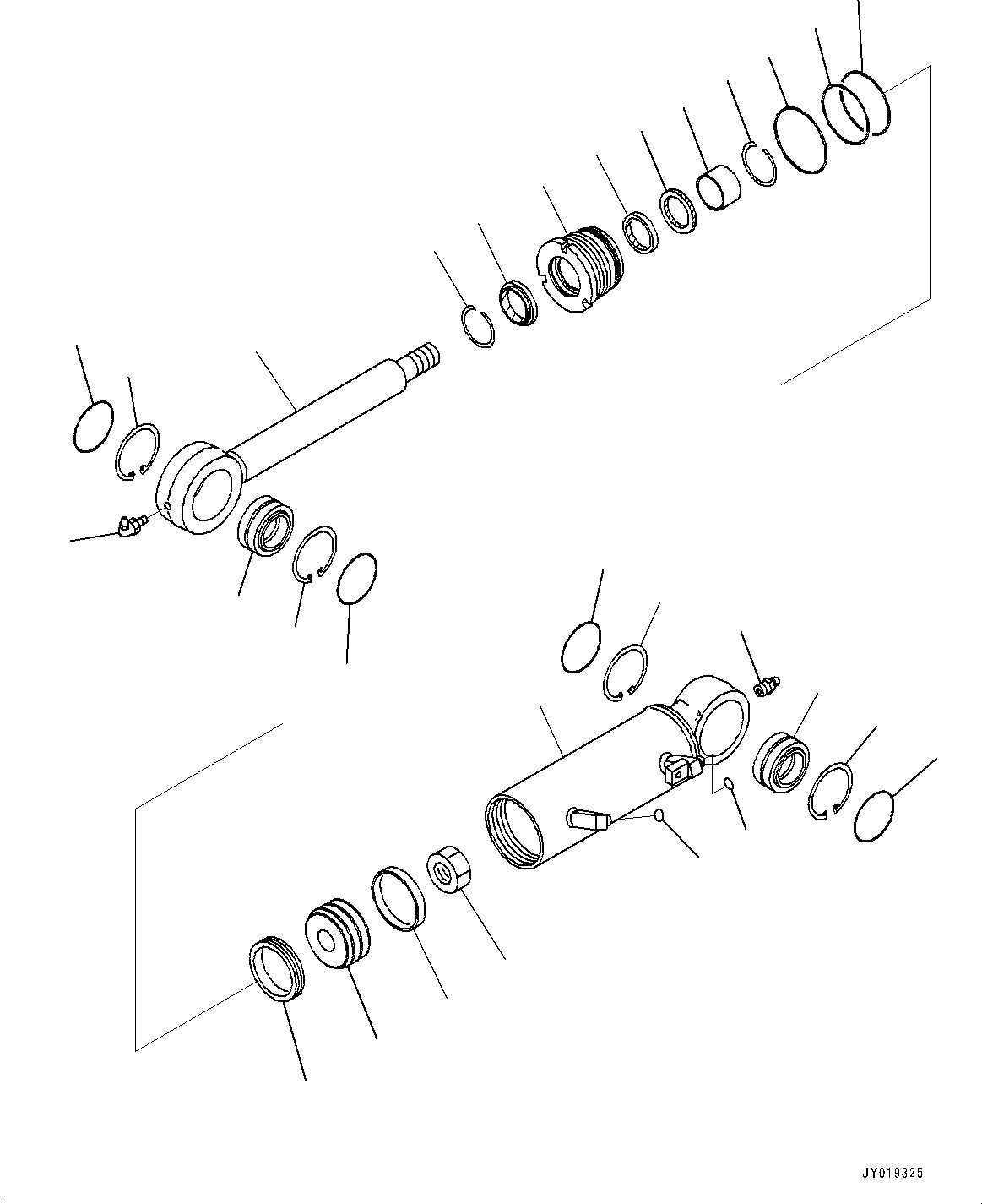 Схема запчастей Komatsu D37EX-23 - DOZER ЦИЛИНДР ПЕРЕКОСА ОТВАЛА (№8-) DOZER ЦИЛИНДР ПЕРЕКОСА ОТВАЛА