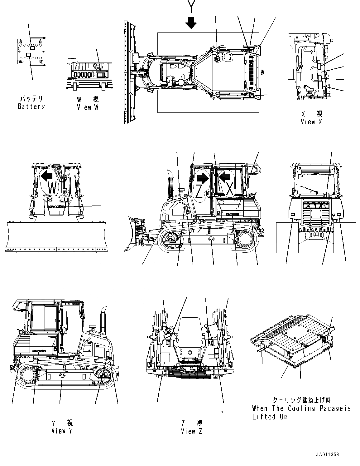 Схема запчастей Komatsu D37EX-23 - МАРКИРОВКА (№8-) МАРКИРОВКА, ДЛЯ АНГЛ., ЕС БЕЗОПАСН. REGULATION