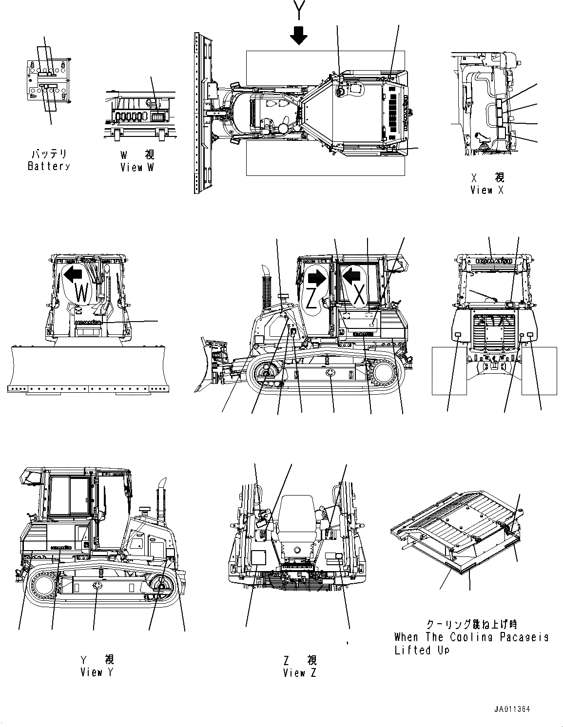 Схема запчастей Komatsu D37EX-23 - МАРКИРОВКА (№8-) МАРКИРОВКА, ДЛЯ ФРАНЦИЯ-АНГЛ.