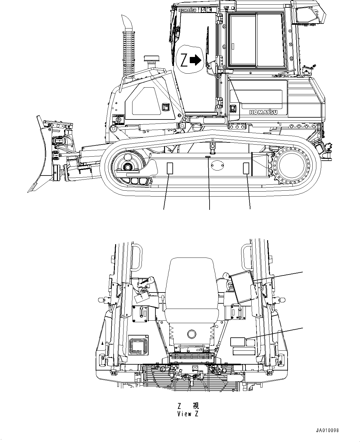 Схема запчастей Komatsu D37EX-23 - BALANCING MARK (№8-) BALANCING MARK