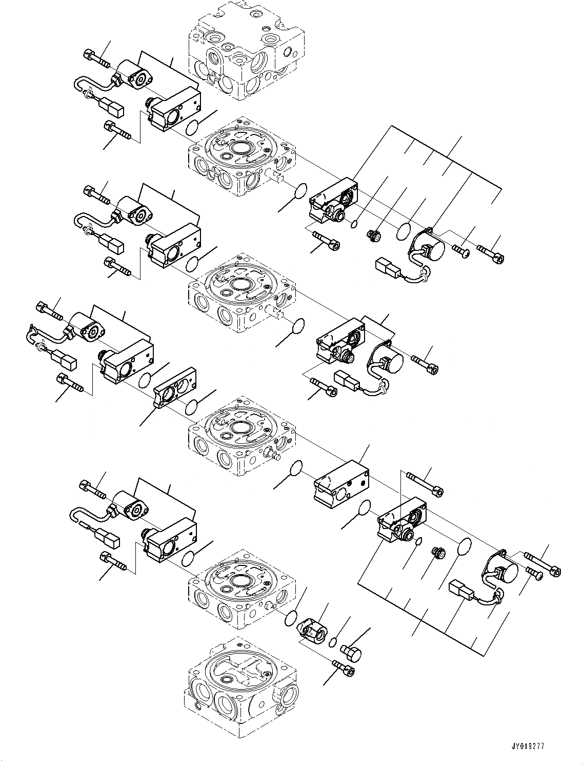 Схема запчастей Komatsu D37PX-23 - УПРАВЛЯЮЩ. КЛАПАН, 5-СЕКЦИОНН. (/) (№8-) УПРАВЛЯЮЩ. КЛАПАН, С ЗАДН. -НАВЕСН. ОБОРУД