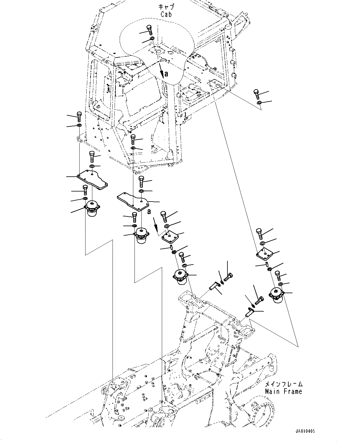 Схема запчастей Komatsu D37PX-23 - ПОДВЕСКА (№8-) ПОДВЕСКА