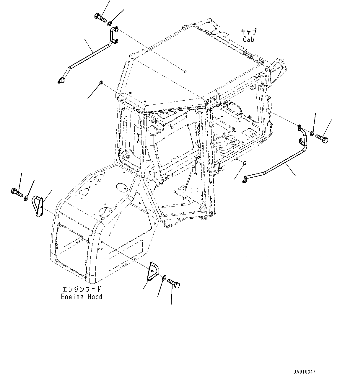 Схема запчастей Komatsu D37PX-23 - ПОРУЧНИ(№8-) HANDRAIL