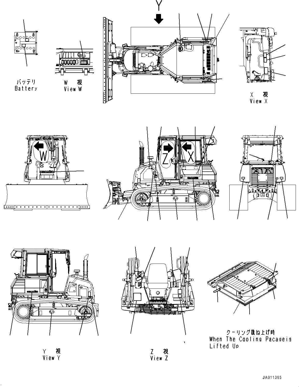 Схема запчастей Komatsu D37PX-23 - МАРКИРОВКА (№8-) МАРКИРОВКА, ДЛЯ АНГЛ., PICTORIAL ТИП, ЕС БЕЗОПАСН. REGULATION