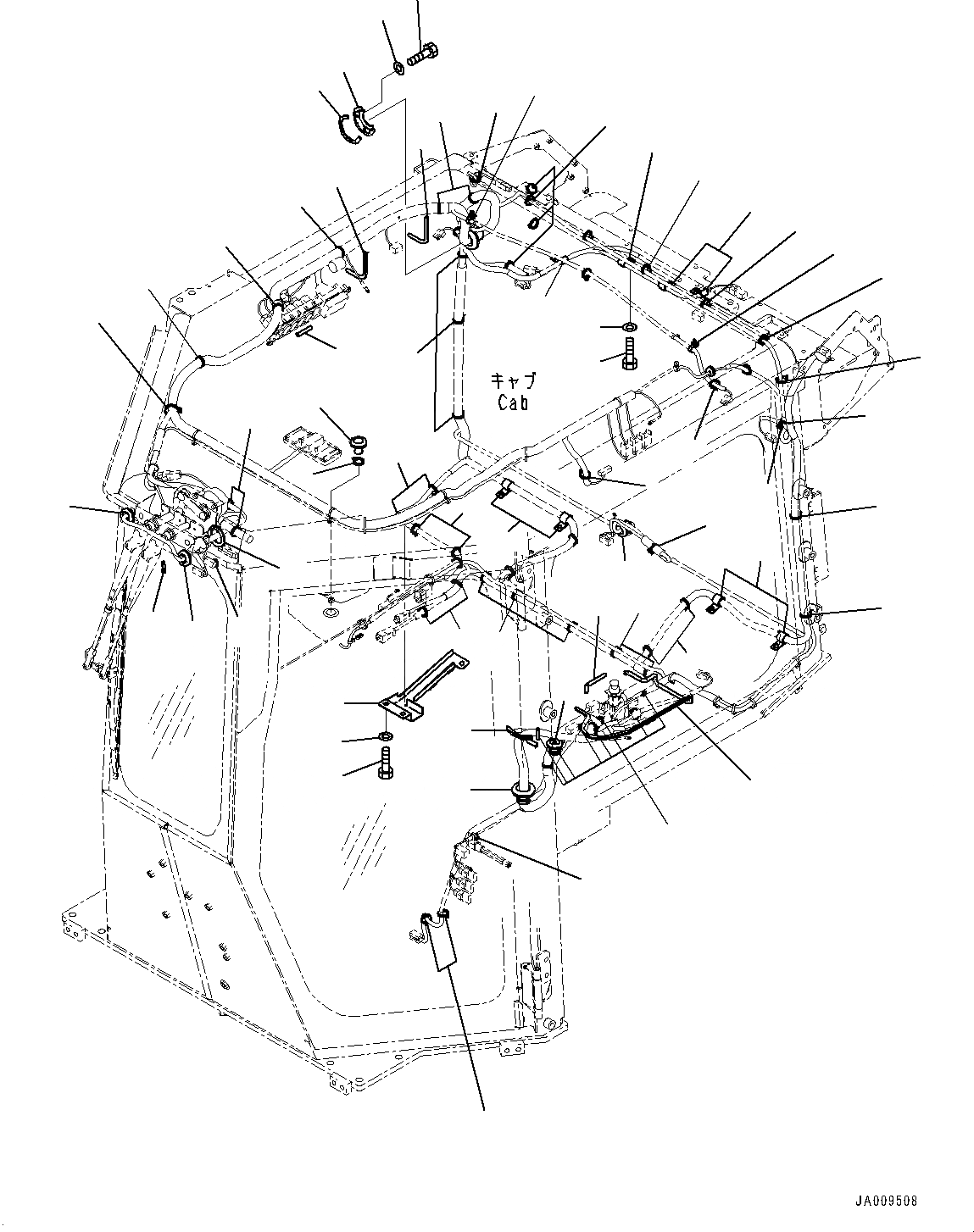 Схема запчастей Komatsu D39EX-23 - КАБИНА, ПРОВОДКА КРЕПЛЕНИЕ (№9-) КАБИНА, С AM-FM STEREO РАДИО С AUX ФИКСИР., СЕВ. АМЕРИКА, МАСТЕР КЛЮЧ