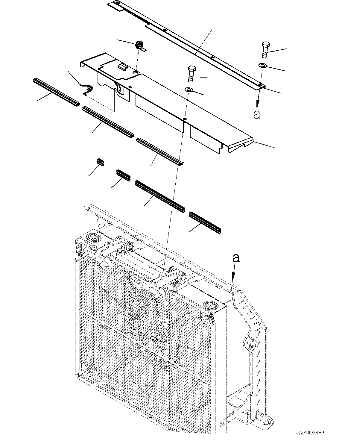 Схема запчастей Komatsu D39PX-23 - СИСТЕМА ОХЛАЖДЕНИЯ, РАДИАТОР COVER, ВЕРХН. (№9-) СИСТЕМА ОХЛАЖДЕНИЯ