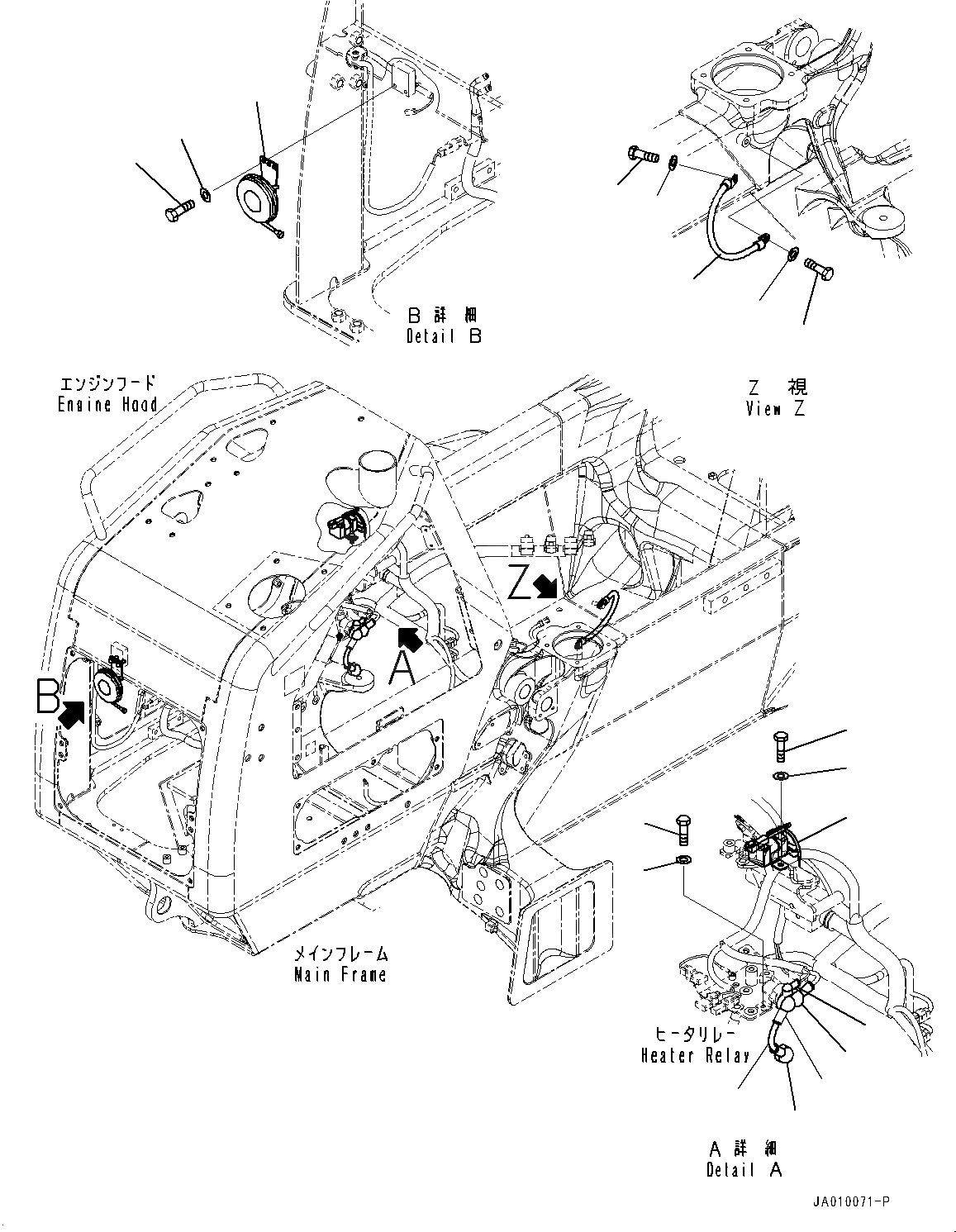 Схема запчастей Komatsu D39PX-23 - ЭЛЕКТРИЧ. ПРОВОДКА, ЗВУК. СИГНАЛ. AND КАБЕЛЬ (№9-) ЭЛЕКТРИЧ. ПРОВОДКА