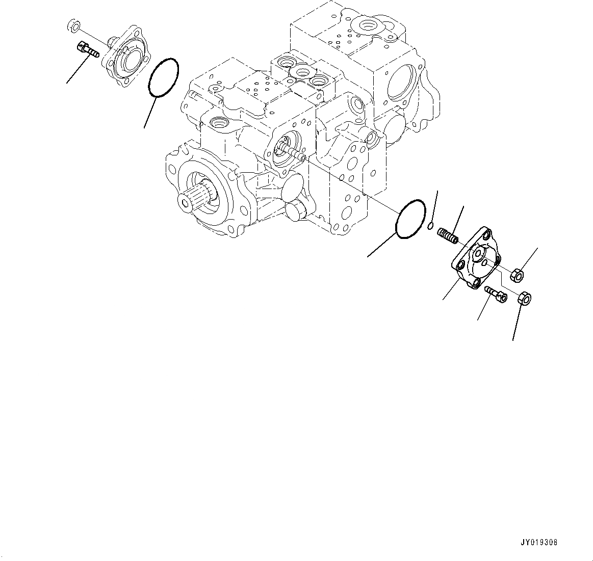 Схема запчастей Komatsu D39PX-23 - ГИДРАВЛ МАСЛ. НАСОС, HST НАСОС (/) (№9-) ГИДРАВЛ МАСЛ. НАСОС