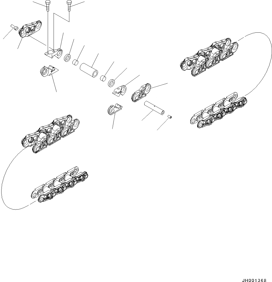 Схема запчастей Komatsu D39PX-23 - ГУСЕН. ЦЕПЬ ASSEMBLY (№9-) ГУСЕН. ЦЕПЬ ASSEMBLY, ПОДАЮЩ. ONLY, 78 SET, УПЛОТНЕНИЕED И LUBRICATED ТИП, AR СОЕДИНИТЕЛЬН. ЗВЕНОS