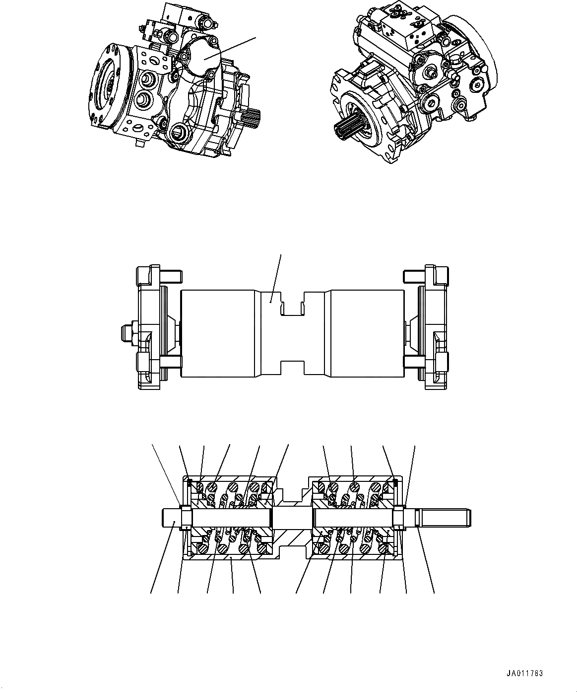 Схема запчастей Komatsu WA320-7 - HYDROSTATIC ТРАНСМИССИЯ (HST) НАСОС И МОТОР, ВНУТР. ЧАСТИ, НАСОС (/) (№8-) HYDROSTATIC ТРАНСМИССИЯ (HST) НАСОС И МОТОР