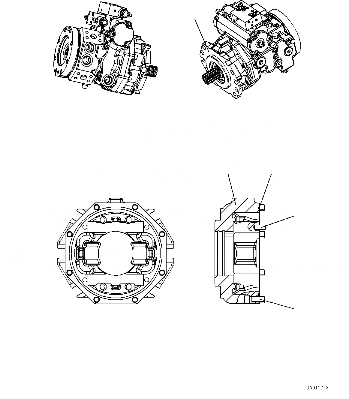 Схема запчастей Komatsu WA320-7 - HYDROSTATIC ТРАНСМИССИЯ (HST) НАСОС И МОТОР, ВНУТР. ЧАСТИ, НАСОС (/) (№8-) HYDROSTATIC ТРАНСМИССИЯ (HST) НАСОС И МОТОР