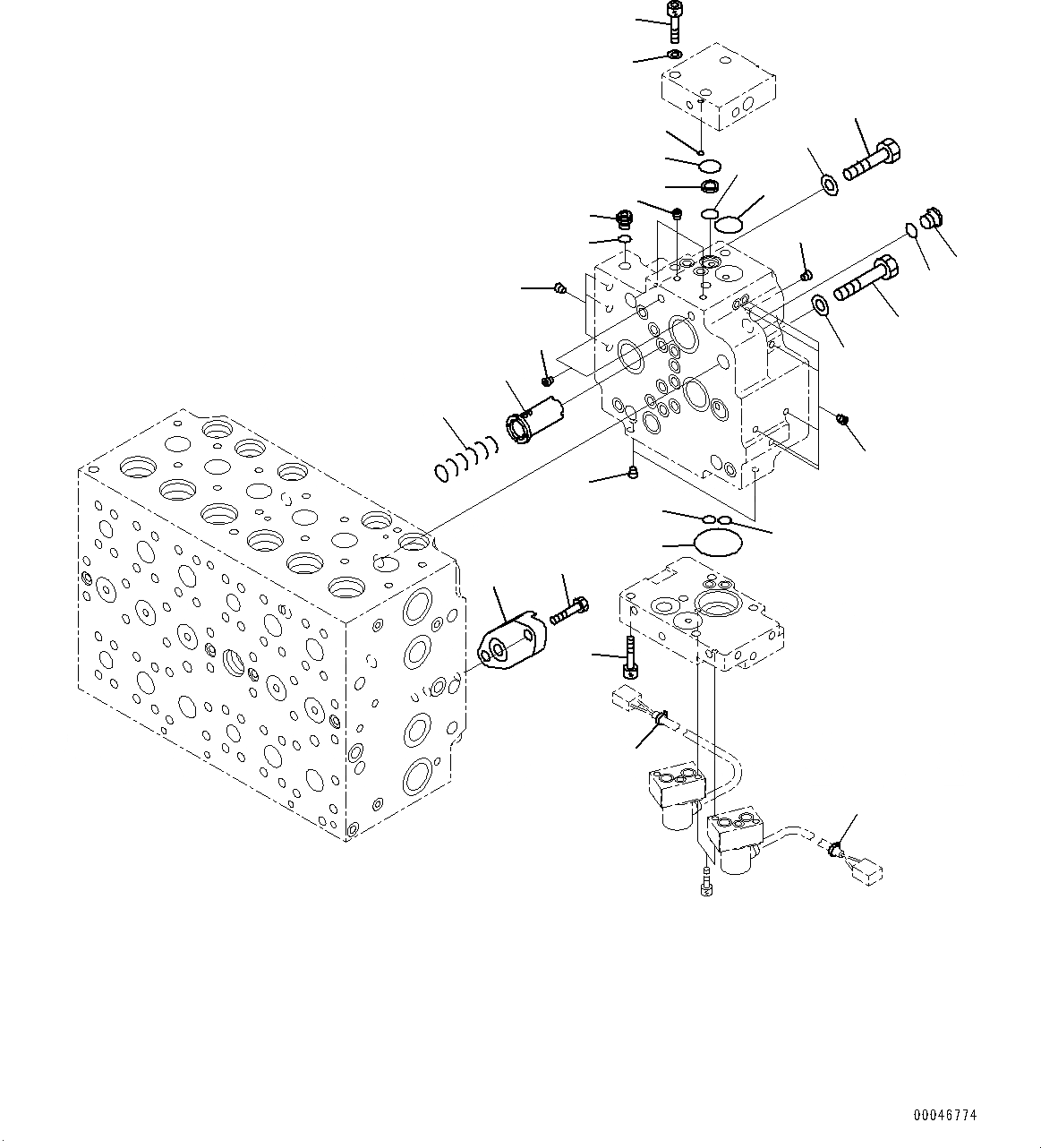 Схема запчастей Komatsu PC220LC-8M0 - УПРАВЛЯЮЩ. КЛАПАН, ВНУТР. ЧАСТИ (/) (№-) УПРАВЛЯЮЩ. КЛАПАН, С -СЕРВИСНЫЙ КЛАПАН