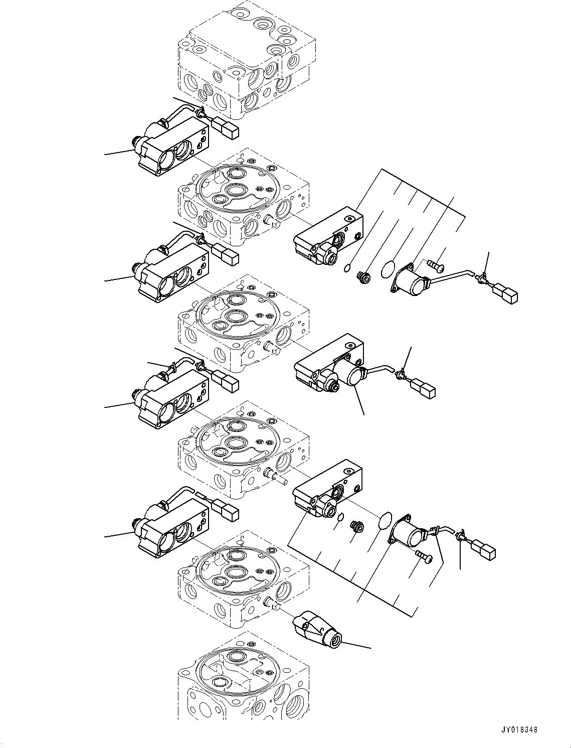 Схема запчастей Komatsu D61PXI-23 - УПРАВЛЯЮЩ. КЛАПАН, -КЛАПАН (/) (№-) УПРАВЛЯЮЩ. КЛАПАН, С ЗАДН. -НАВЕСН. ОБОРУД, ЛЕБЕДКА