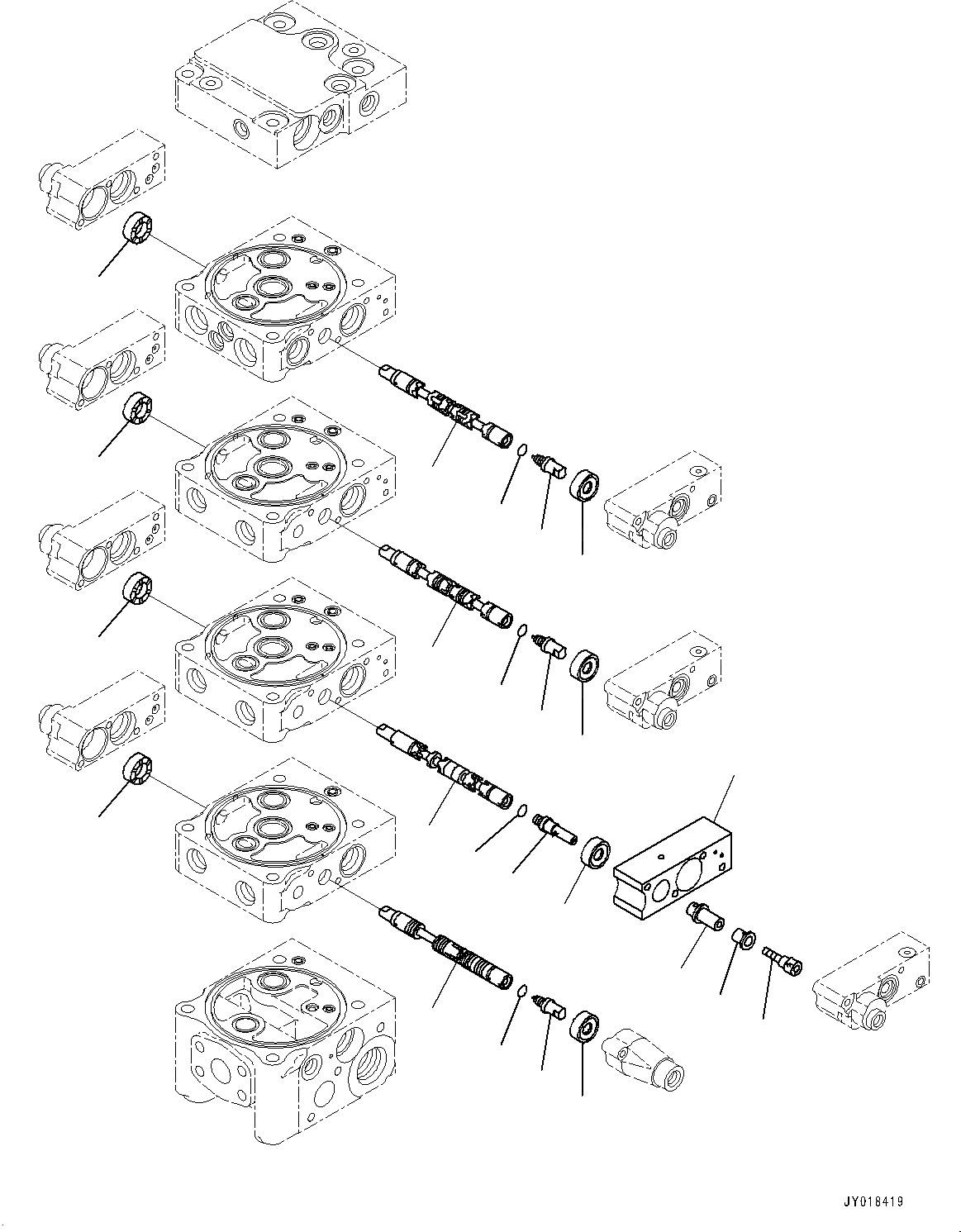 Схема запчастей Komatsu D61PXI-23 - УПРАВЛЯЮЩ. КЛАПАН, -КЛАПАН (/) (№-) УПРАВЛЯЮЩ. КЛАПАН, БЕЗ ЗАДН. -НАВЕСН. ОБОРУД, ЛЕБЕДКА