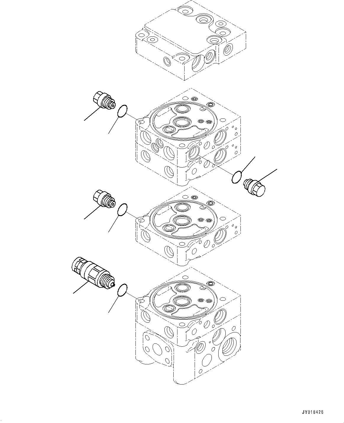 Схема запчастей Komatsu D61PXI-23 - УПРАВЛЯЮЩ. КЛАПАН, -КЛАПАН (9/) (№-) УПРАВЛЯЮЩ. КЛАПАН, БЕЗ ЗАДН. -НАВЕСН. ОБОРУД, ЛЕБЕДКА