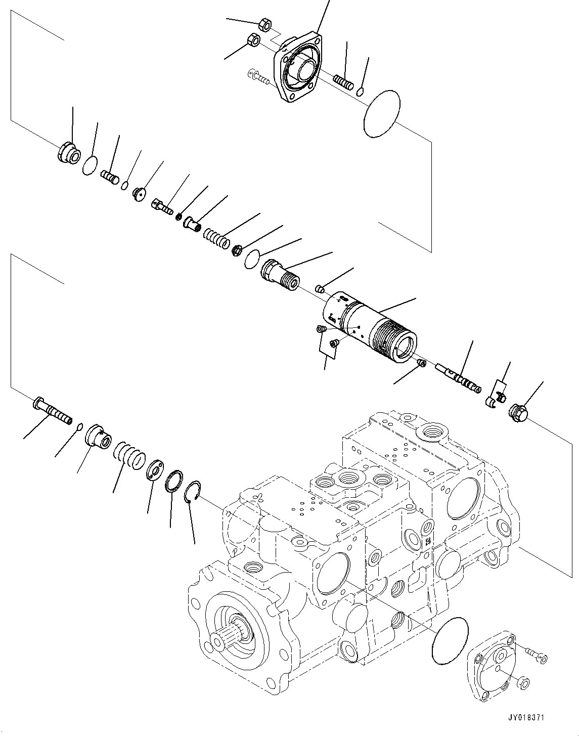 Схема запчастей Komatsu D61PXI-23 - ГИДРАВЛ МАСЛ. НАСОС, HST НАСОС (/) (№-) ГИДРАВЛ МАСЛ. НАСОС