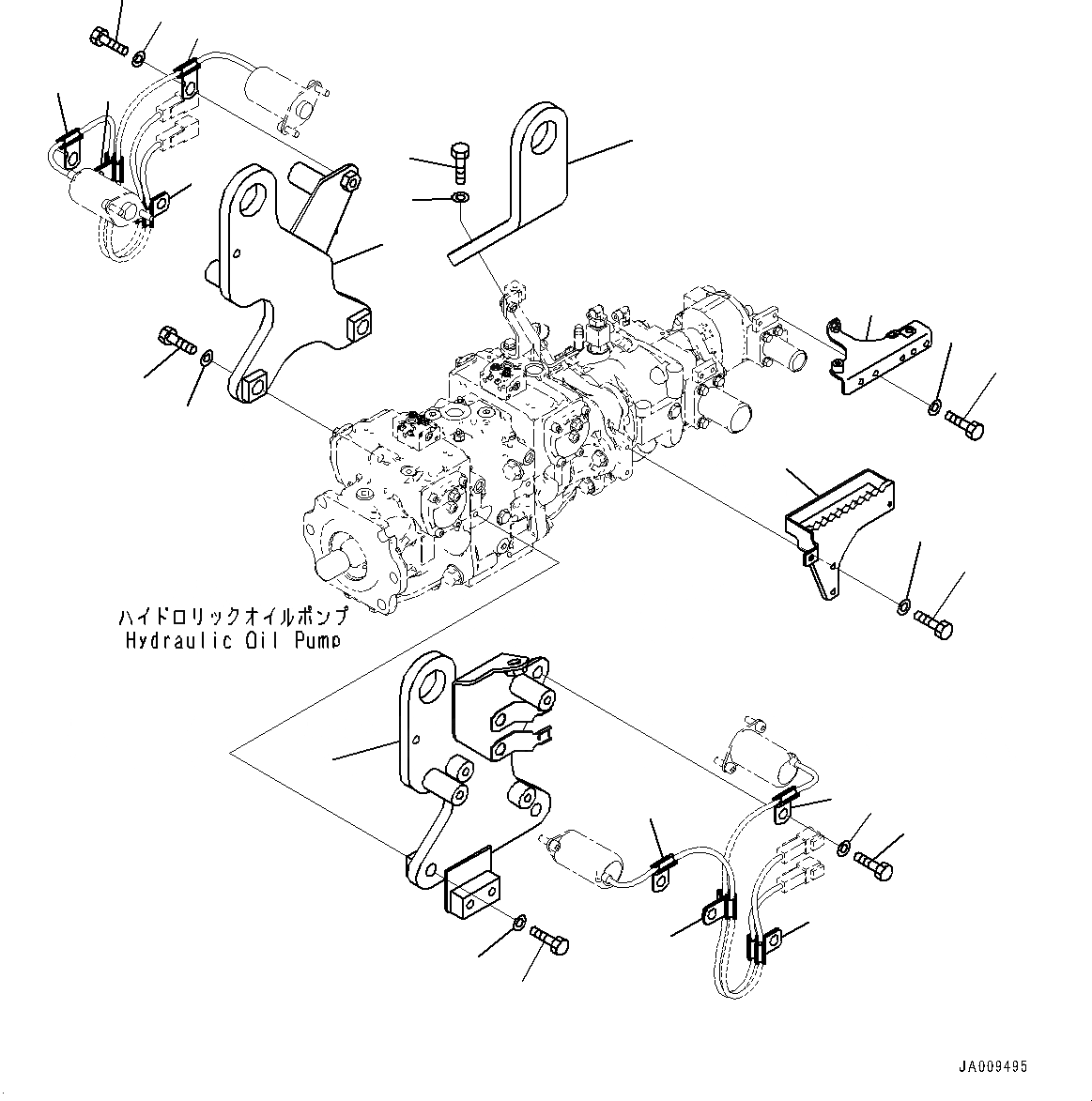 Схема запчастей Komatsu D61PXI-23 - ГИДРАВЛ МАСЛ. НАСОС, МОНТАЖНЫЙ КАРКАС (№-) ГИДРАВЛ МАСЛ. НАСОС