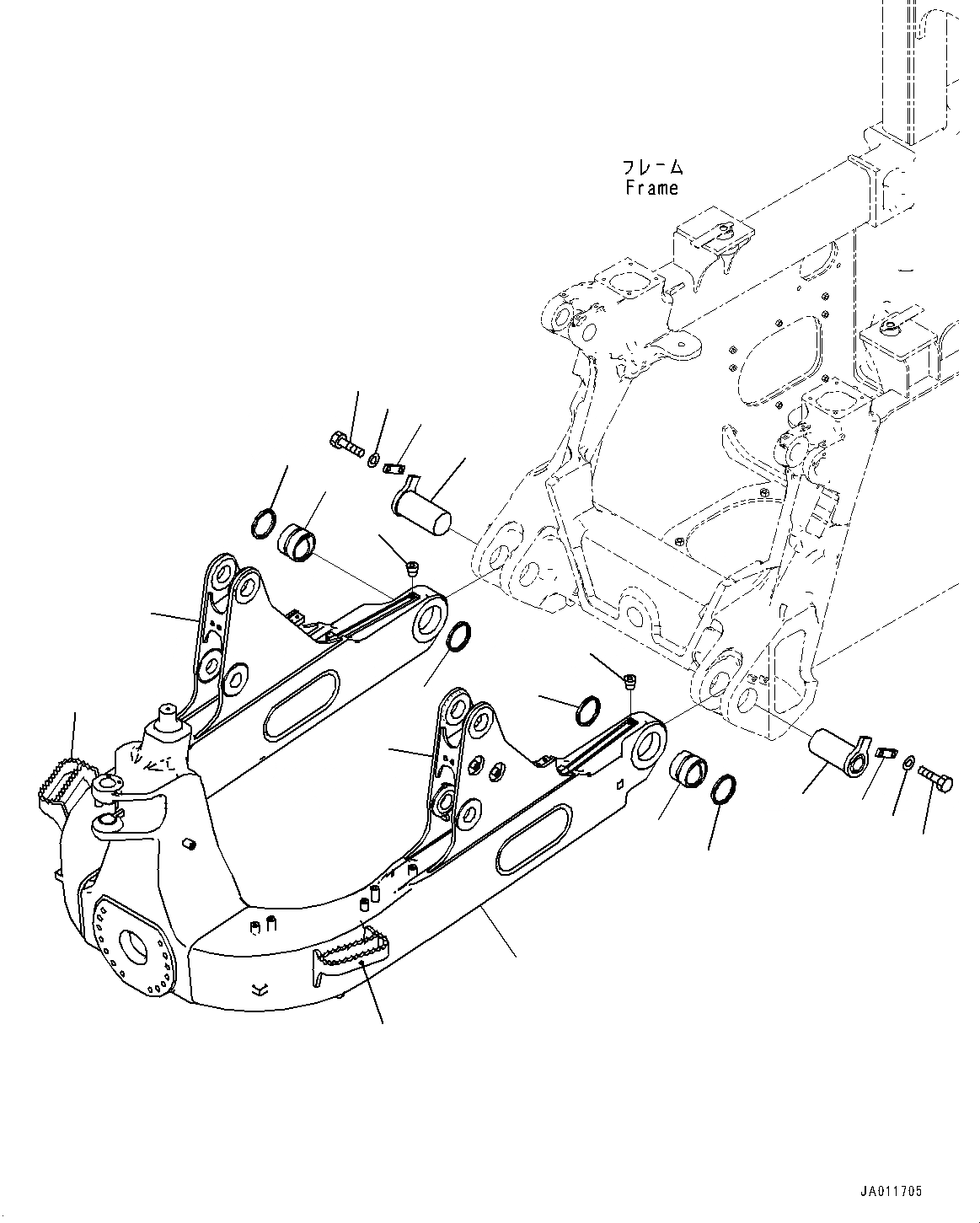 Схема запчастей Komatsu D61PXI-23 - DOZER РАМА (№-) DOZER РАМА