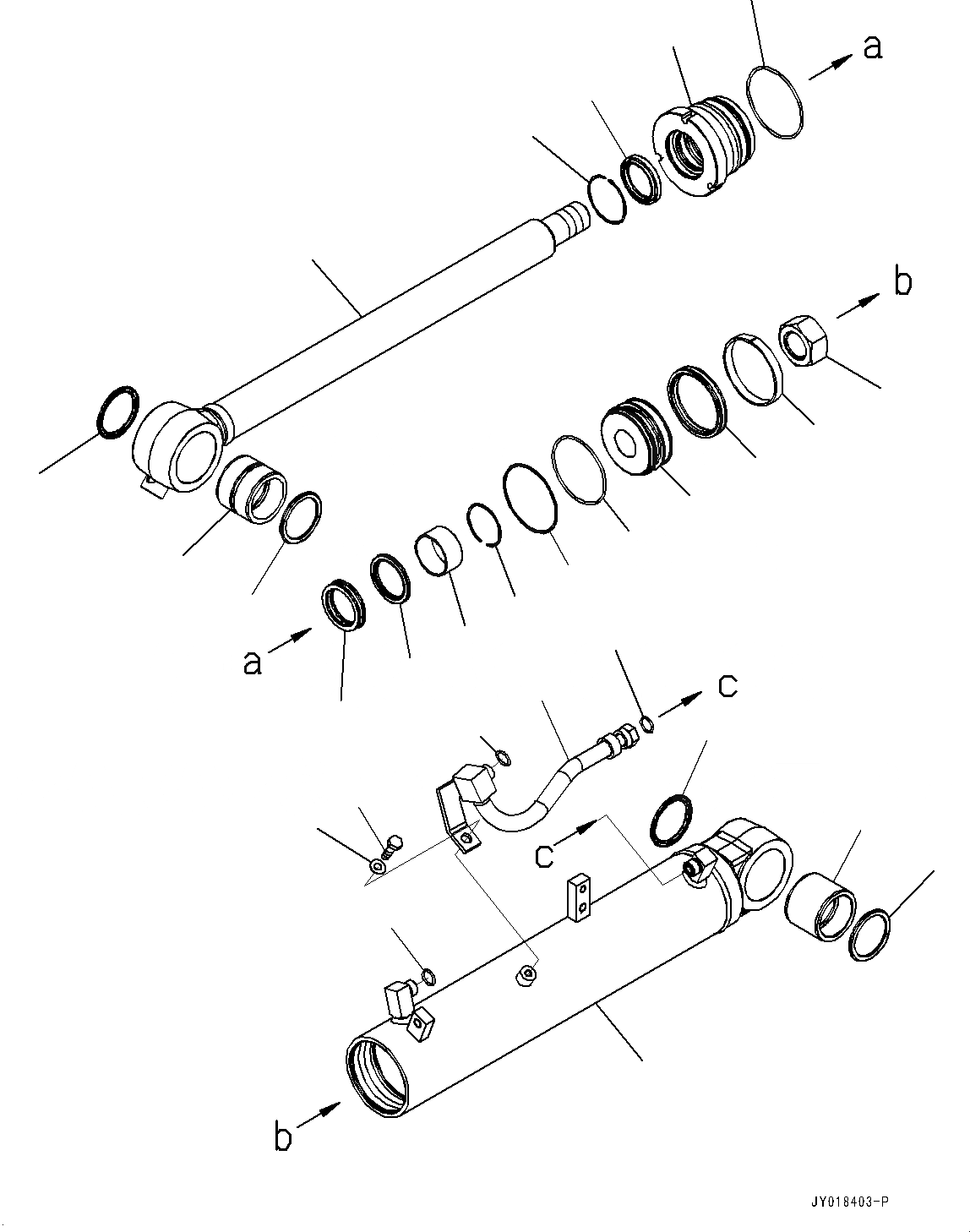 Схема запчастей Komatsu D61PXI-23 - ЦИЛИНДР ПОДЪЕМА ОТВАЛА, ЛЕВ. (№-) ЦИЛИНДР ПОДЪЕМА ОТВАЛА