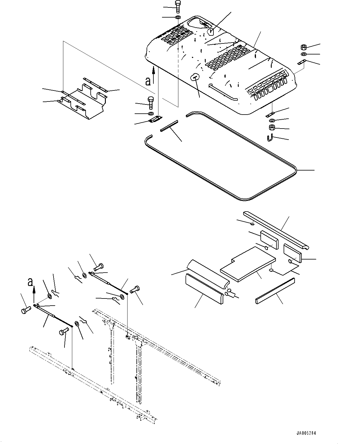 Схема запчастей Komatsu PC200-8E0 - КАПОТ (№8-) КАПОТ, ДЛЯ CHINA