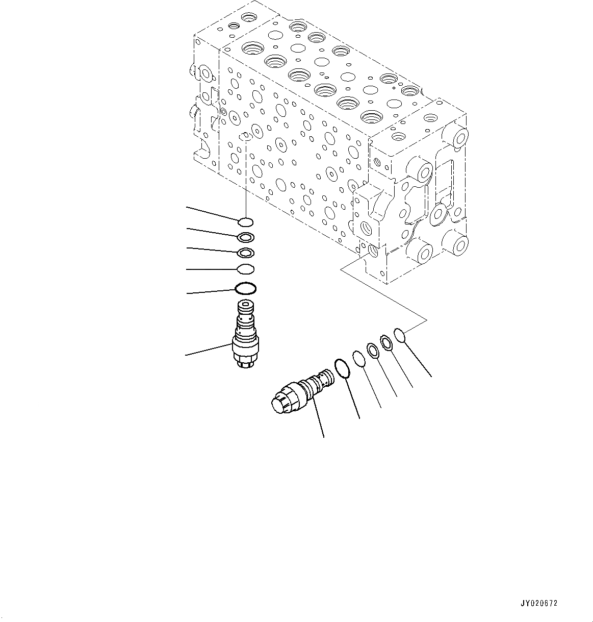 Схема запчастей Komatsu HB205-1M0 - УПРАВЛЯЮЩ. КЛАПАН, 5-СЕКЦИОНН. (8/7) (№-) УПРАВЛЯЮЩ. КЛАПАН