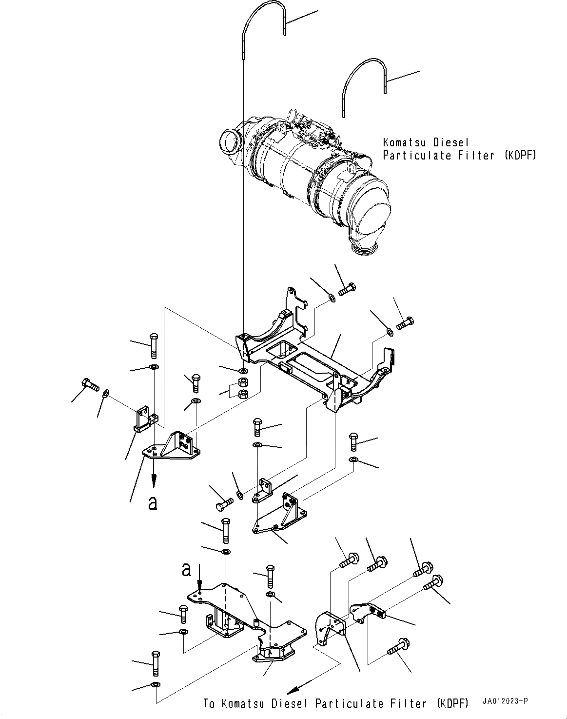 Схема запчастей Komatsu WA270-7 - КОМПОНЕНТЫ ДВИГАТЕЛЯ КРЕПЛЕНИЕ, KOMATSU DIESEL ЧАСТЬICULATE ФИЛЬТР. (KDPF) КРЕПЛЕНИЕ (№8-) КОМПОНЕНТЫ ДВИГАТЕЛЯ КРЕПЛЕНИЕ