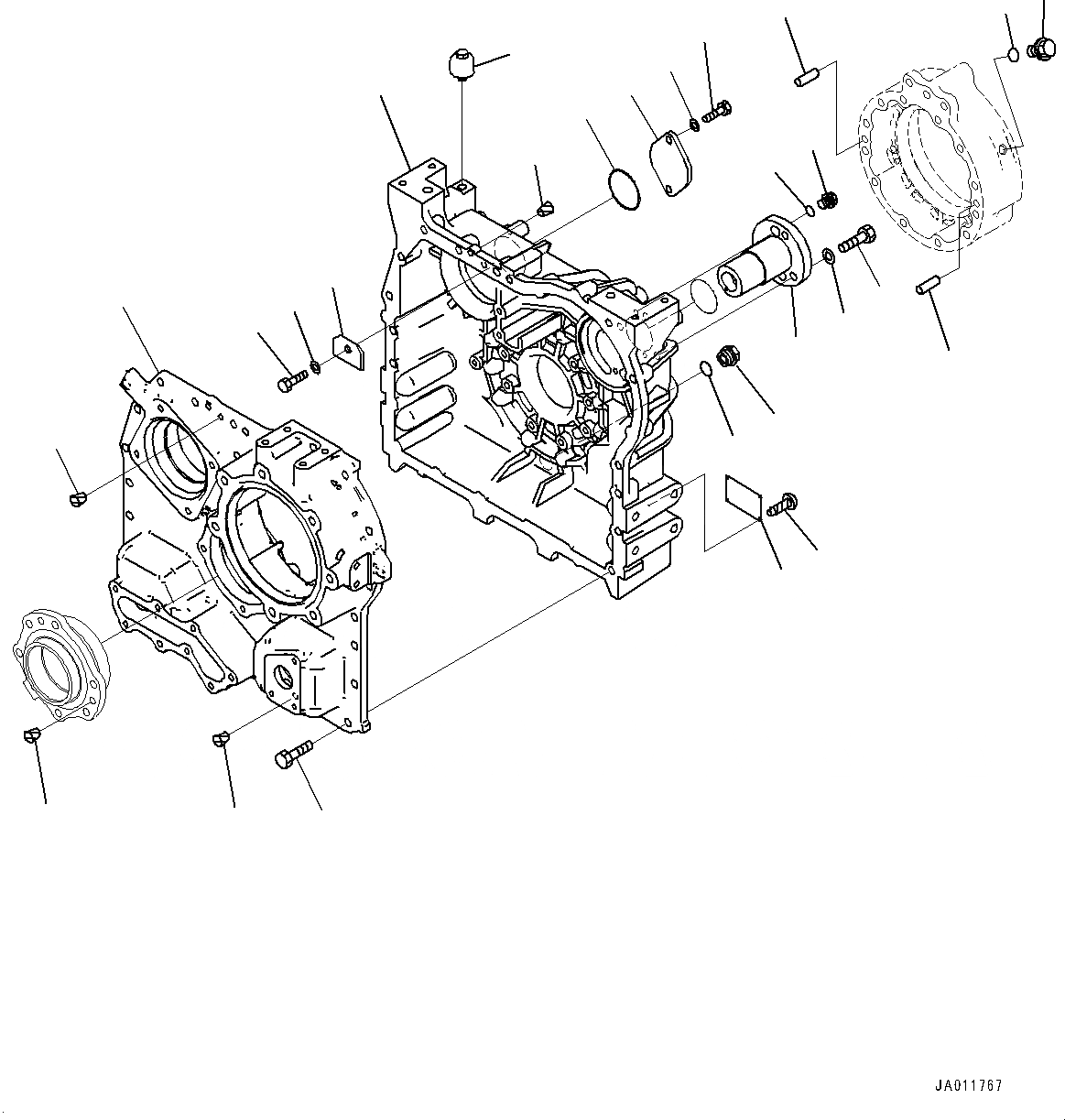 Схема запчастей Komatsu WA270-7 - ПЕРЕДАЧА, КОРПУС (№8-) ПЕРЕДАЧА