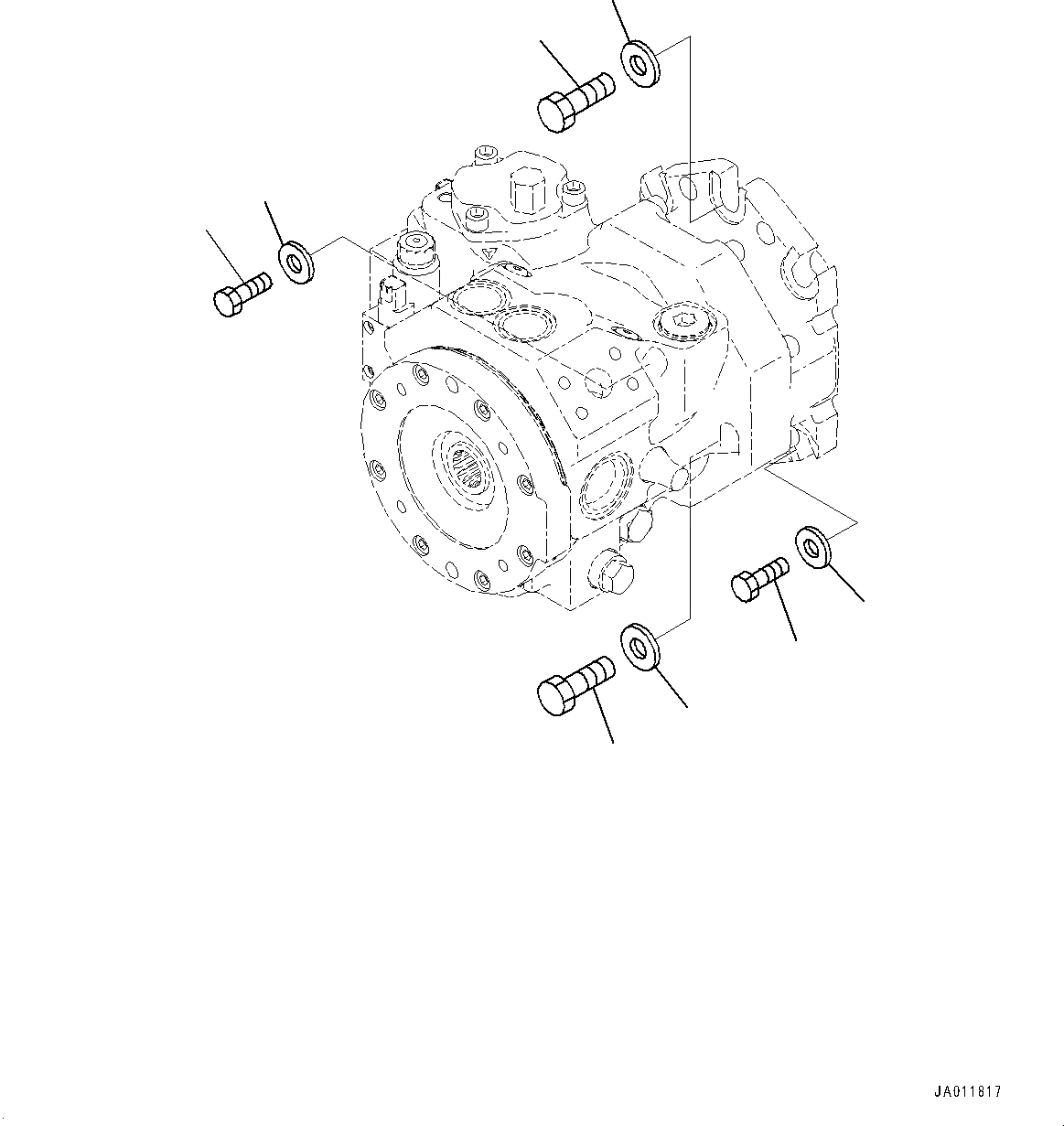 Схема запчастей Komatsu WA270-7 - HYDROSTATIC ТРАНСМИССИЯ (HST) НАСОС И МОТОР, НАСОС КРЕПЛЕНИЕ (№8-) HYDROSTATIC ТРАНСМИССИЯ (HST) НАСОС И МОТОР