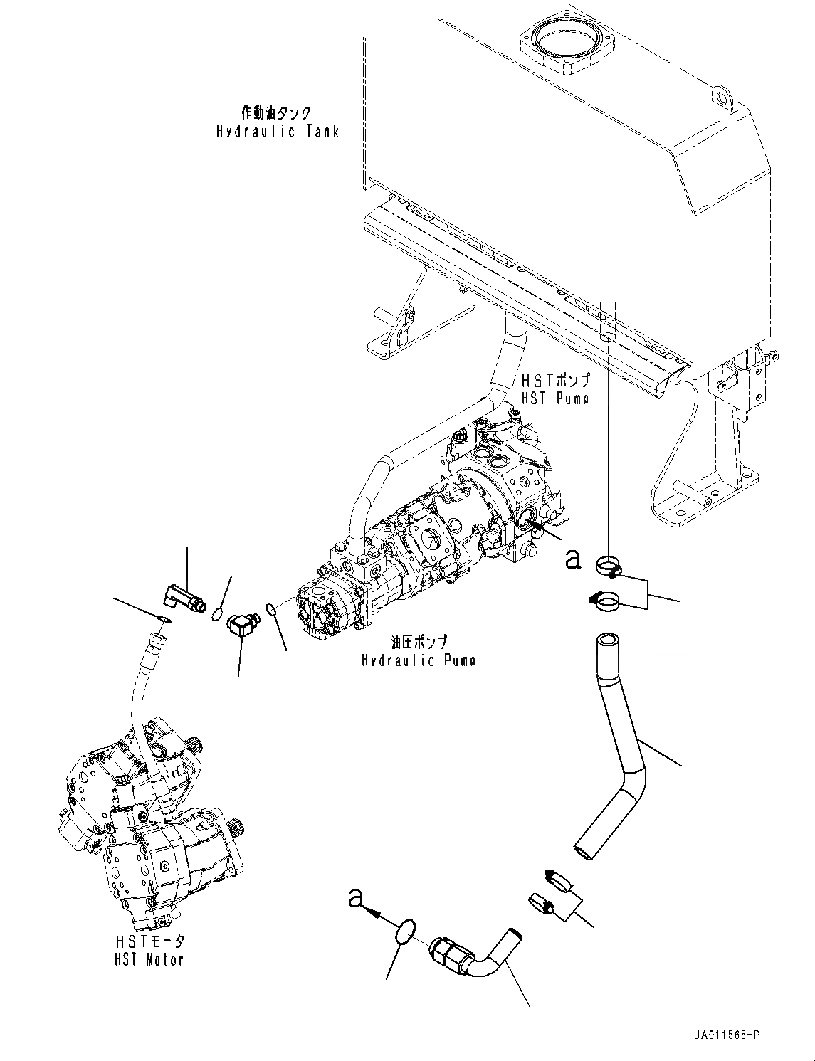 Схема запчастей Komatsu WA270-7 - HYDROSTATIC ТРАНСМИССИЯ (HST) МАСЛОПРОВОДЯЩАЯ ЛИНИЯ, ПОДАЧА ТРУБЫ (№8-) HYDROSTATIC ТРАНСМИССИЯ (HST) МАСЛОПРОВОДЯЩАЯ ЛИНИЯ, БЕЗ ЭКСТРЕНН. РУЛЕВ. УПРАВЛЕНИЕ, АВТОМАТИЧ. УПРАВЛ-Е ТИП