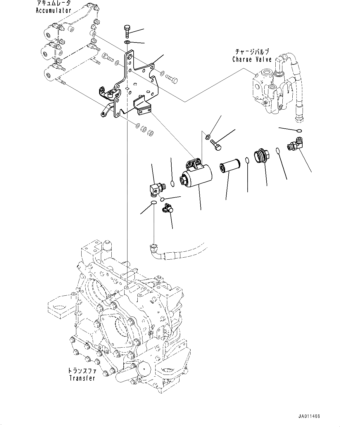 Схема запчастей Komatsu WA270-7 - УПРАВЛ-Е ТОРМОЗОМ, ФИЛЬТР (№8-) УПРАВЛ-Е ТОРМОЗОМ