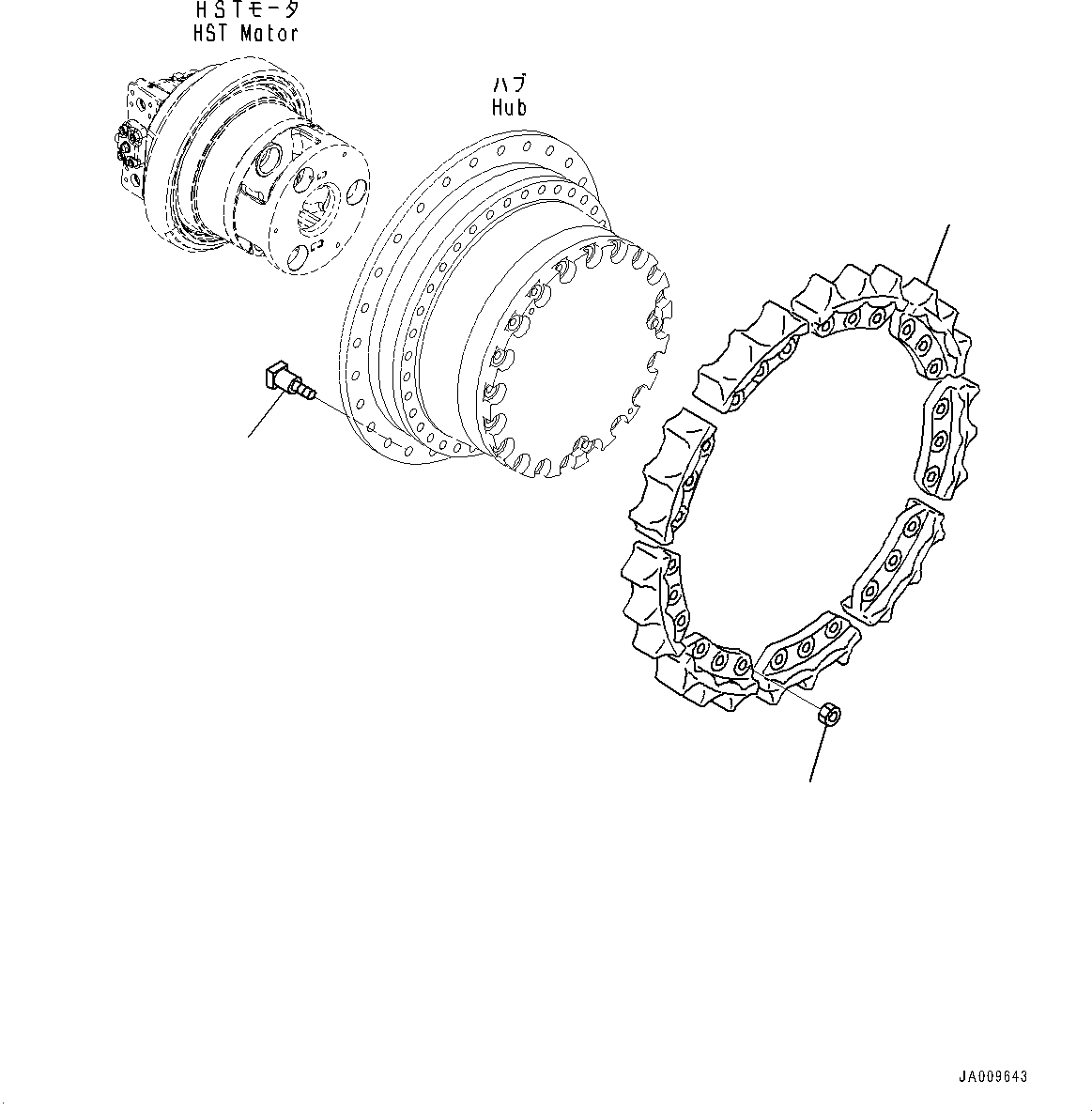 Схема запчастей Komatsu D61EXI-23 - КОНЕЧНАЯ ПЕРЕДАЧА, TOOTH, ЛЕВ. (№-) КОНЕЧНАЯ ПЕРЕДАЧА, С SEGMENTED TEETH