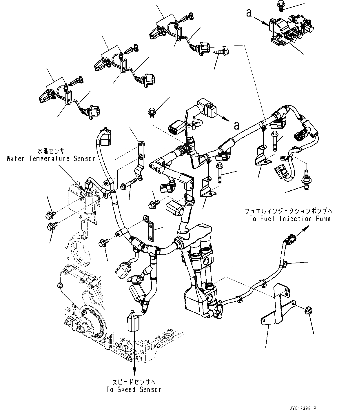 Схема запчастей Komatsu SAA6D107E-2G - ПРОВОДКА (№-) ПРОВОДКА