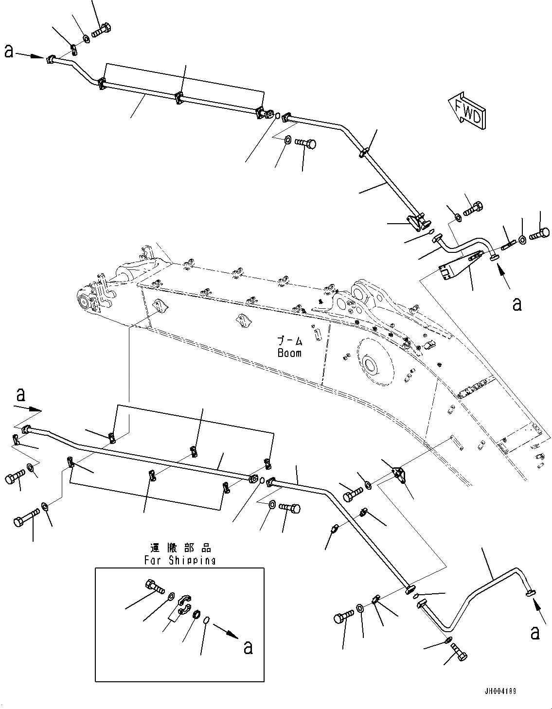Схема запчастей Komatsu PC600-8R1 - СТРЕЛА, ДОПОЛН. ГИДРОЛИНИЯ (№7-) СТРЕЛА, 7MM, -НАВЕСН. ОБОРУД ДЛЯ МОЛОТА