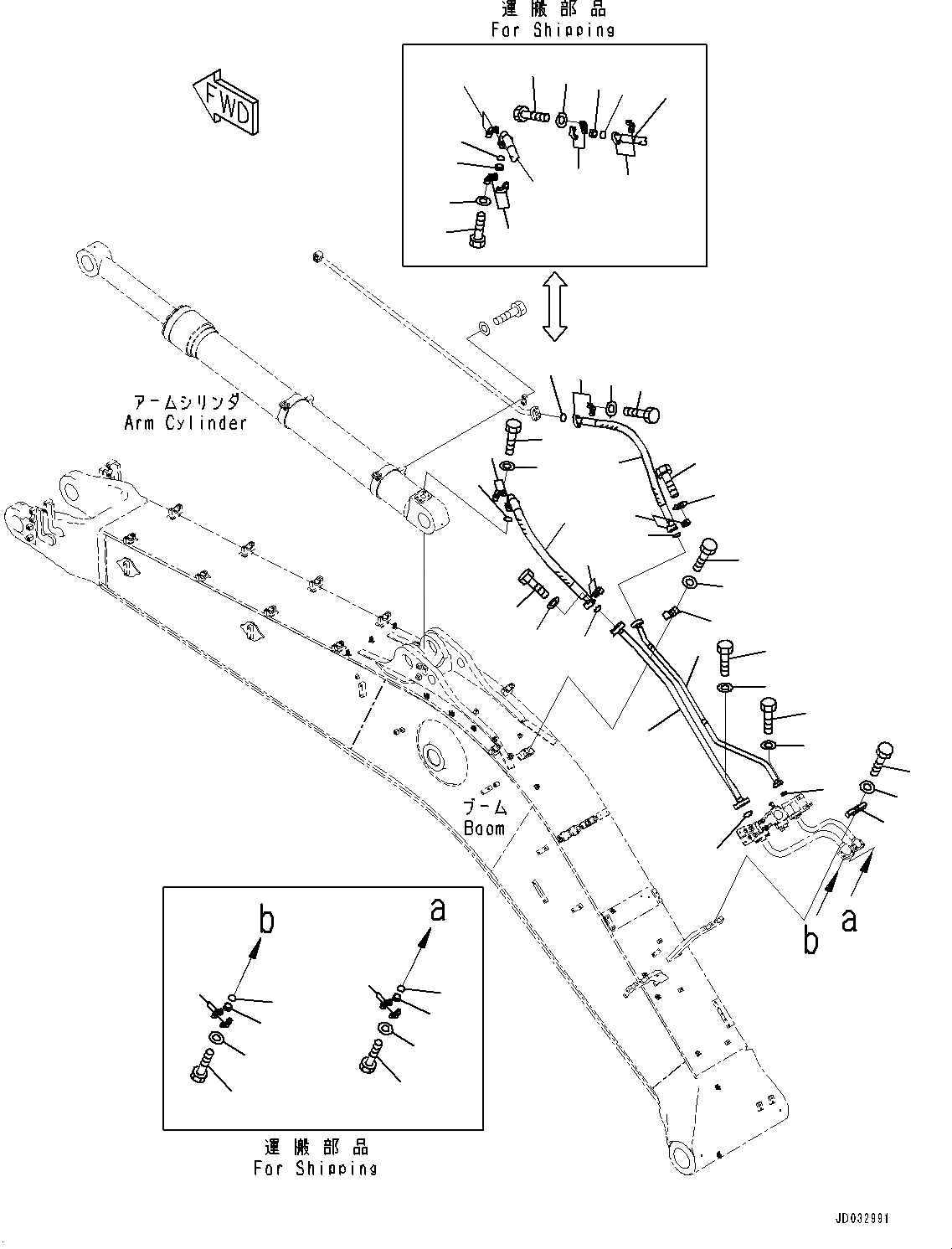 Схема запчастей Komatsu PC600LC-8R1 - СТРЕЛА, ЦИЛИНДР РУКОЯТИТРУБЫ (/) (№7-) СТРЕЛА, 7MM, УСИЛ. ТИП