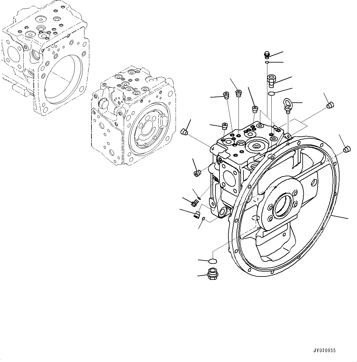 Схема запчастей Komatsu HB215LC-1M0 - КОМПОНЕНТЫ ДВИГАТЕЛЯ, ПОРШЕНЬ НАСОС (/) (№-) КОМПОНЕНТЫ ДВИГАТЕЛЯ