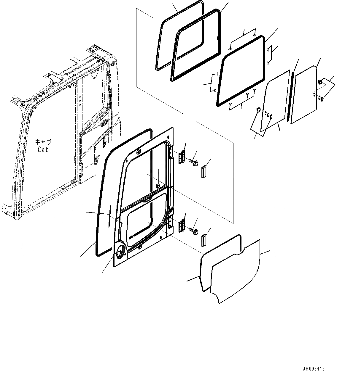 Схема запчастей Komatsu HB215LC-1M0 - КАБИНА, ДВЕРЬ (№-) КАБИНА, ЗАЩИТА ОТ ВАНДАЛИЗМА, AM-FM РАДИО ДЛЯ АЗИИ, МАСТЕР КЛЮЧ