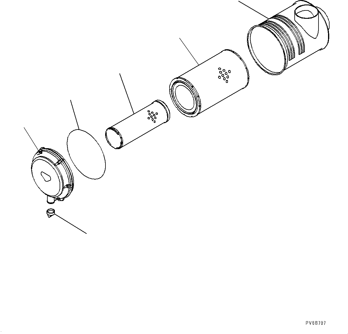 Схема запчастей Komatsu SAA6D140E-5RB - ВОЗДУХООЧИСТИТЕЛЬ (№7-) ВОЗДУХООЧИСТИТЕЛЬ