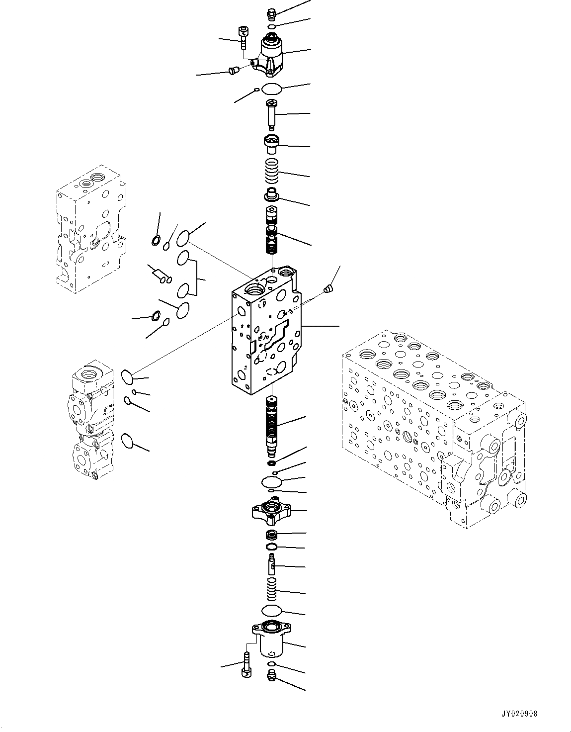 Схема запчастей Komatsu PC300-8M0 - УПРАВЛЯЮЩ. КЛАПАН, 7-СЕКЦИОНН. (/) (№8-) УПРАВЛЯЮЩ. КЛАПАН, ДЛЯ ИНДОНЕЗИЯ