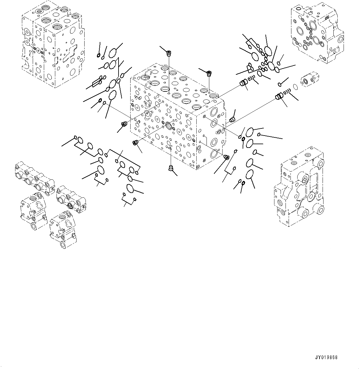 Схема запчастей Komatsu PC300-8M0 - УПРАВЛЯЮЩ. КЛАПАН, 8-СЕКЦИОНН. (/) (№8-) УПРАВЛЯЮЩ. КЛАПАН, С -СЕРВИСНЫЙ КЛАПАН