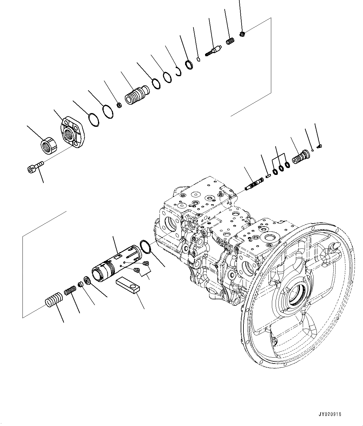 Схема запчастей Komatsu PC300-8M0 - ПОРШЕНЬ НАСОС, ВНУТР. ЧАСТИ (8/) (№8-) ПОРШЕНЬ НАСОС