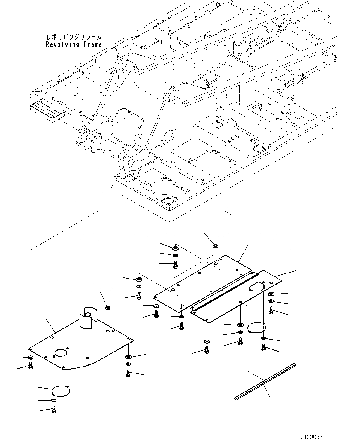 Схема запчастей Komatsu PC300-8M0 - НИЖН. КРЫШКА, (/) (№8-) НИЖН. КРЫШКА, УСИЛ. ТИП, ДЛЯ EXTRA BAD ТОПЛИВН. И ПЛОХ. ТОПЛИВО СПЕЦ-ЯIFICATION, ВОДН.+DUST, БОЛЬШ. ТОПЛИВН. PREФИЛЬТР., PROVISION ДЛЯ RE