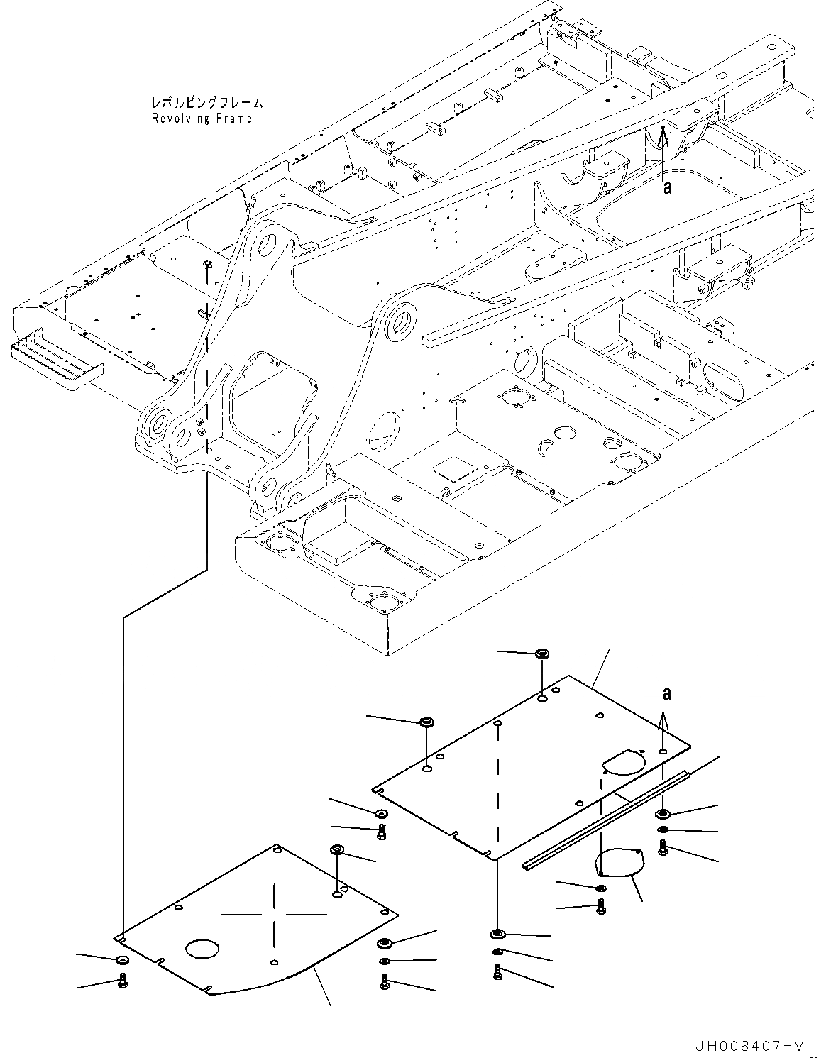 Схема запчастей Komatsu PC300-8M0 - НИЖН. КРЫШКА, (/) (№8-) НИЖН. КРЫШКА, ДЛЯ EXTRA BAD ТОПЛИВН. И ПЛОХ. ТОПЛИВО СПЕЦ-ЯIFICATION, ВОДН.+DUST, БОЛЬШ. ТОПЛИВН. PREФИЛЬТР.